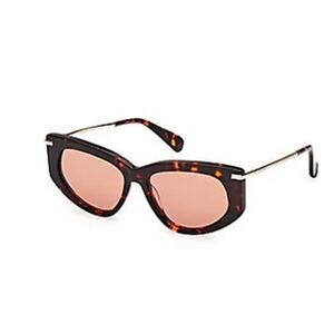 Max Mara Beth Round Sunglasses brown red